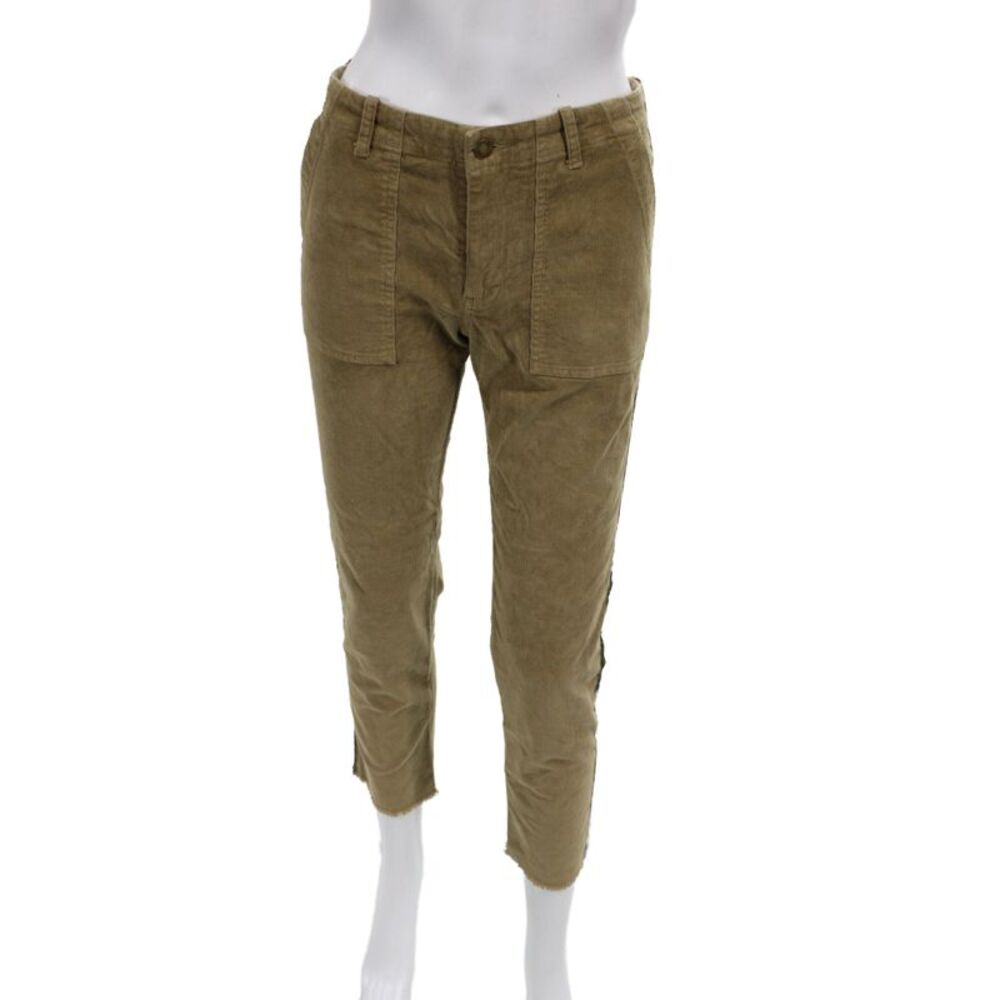 Nili Lotan Women Capri Pants Tan Button Closure Cotton Blend Size 4